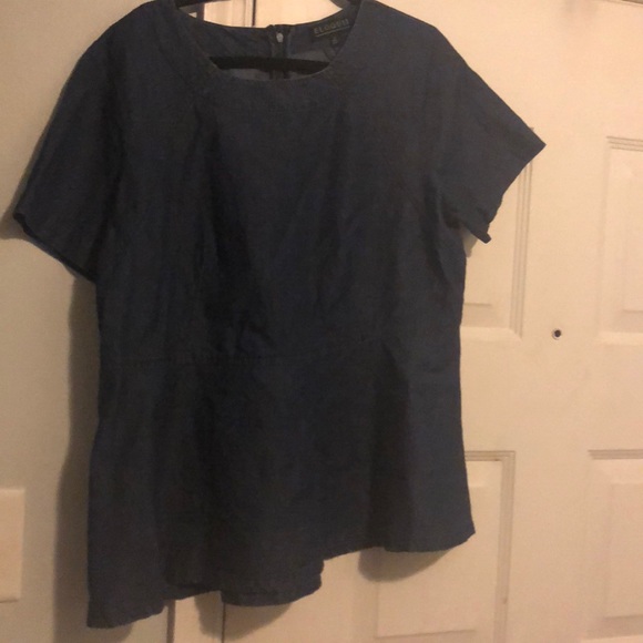 Eloquii Tops - Eloquii-peplum Chambray shirt size 16